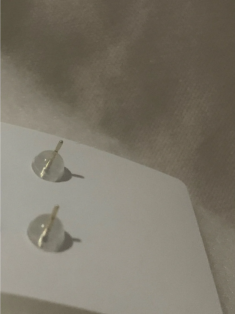 10k Gold Solid Earrings - White/silver